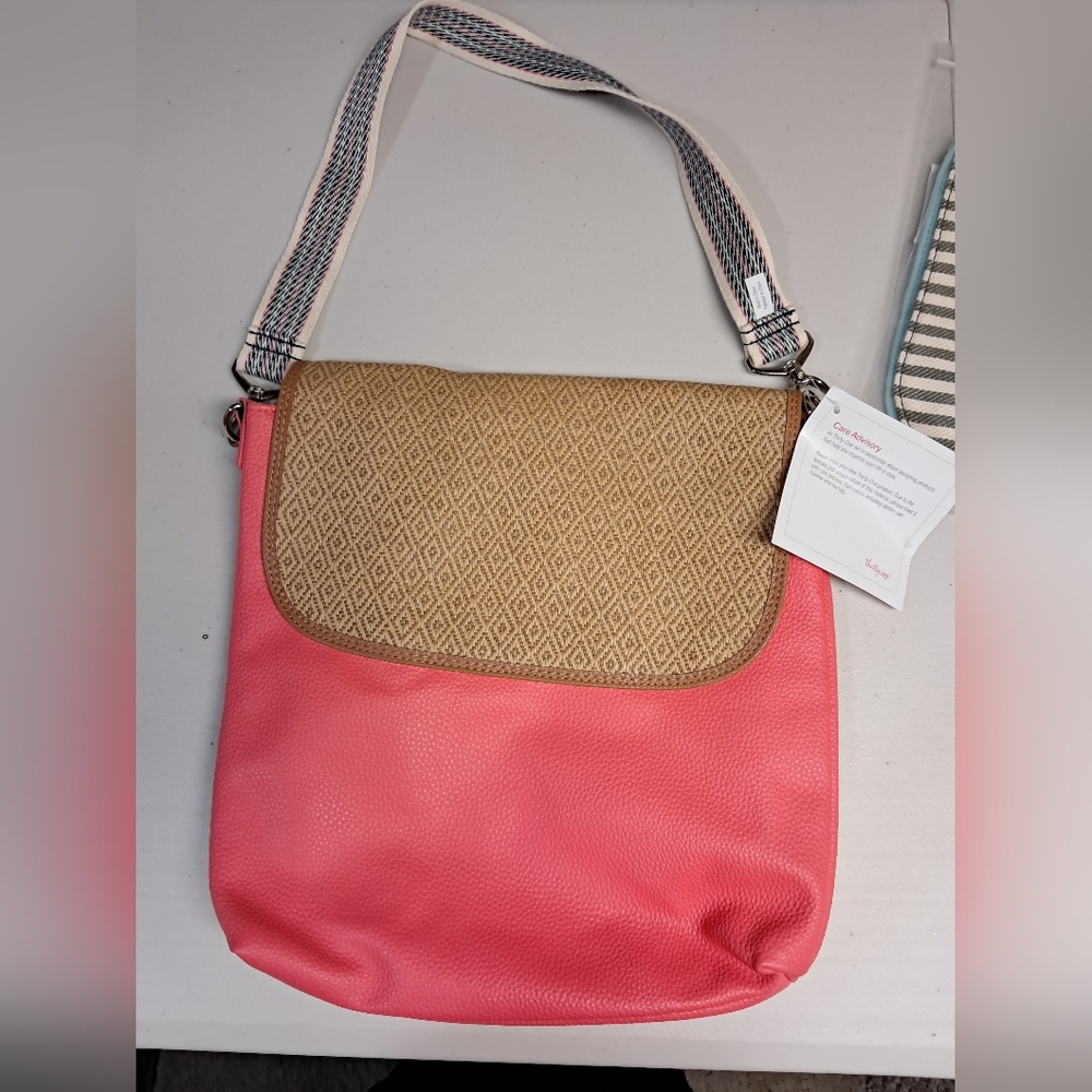 Thirty-One Pink and Tan Shoulder Bag